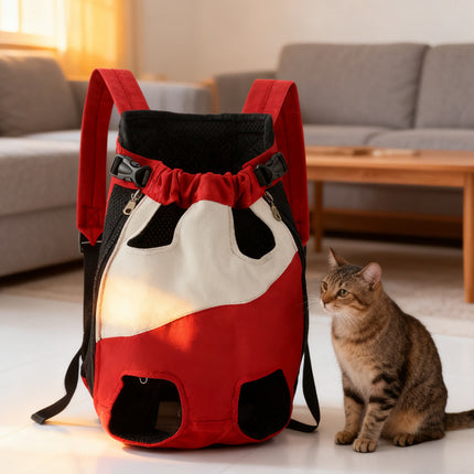 [BOGO] Hands-Free Legs-Out Pet Carrier Backpack - Buy 1 Get 1 FREE | Breathable Mesh Front Chest Pack for Dogs & Cats, Perfect for Hiking & Cycling