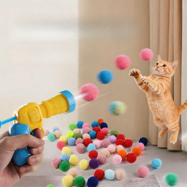 Cat Pom Pom Launcher Toy