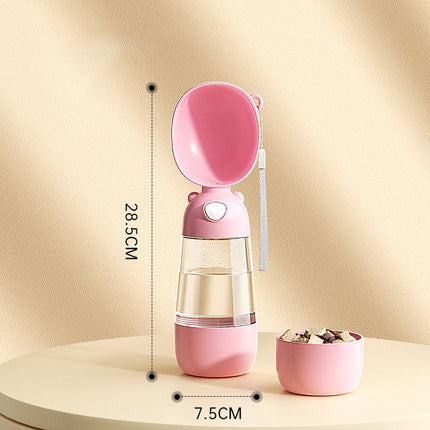 2-in-1 Portable Dog Water Bottle & Food Feeder - Leak-Proof Travel Dispenser for Walking, Hiking & Outdoor Adventures