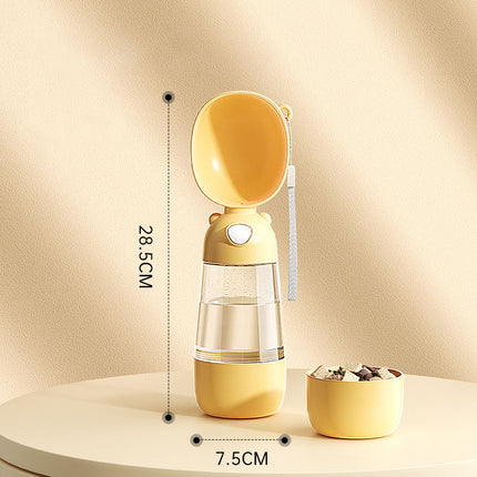 2-in-1 Portable Dog Water Bottle & Food Feeder - Leak-Proof Travel Dispenser for Walking, Hiking & Outdoor Adventures