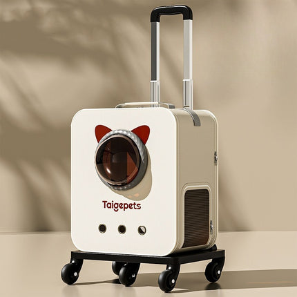 Expandable Pet Carrier Backpack with Wheels for Cats and Small Dogs