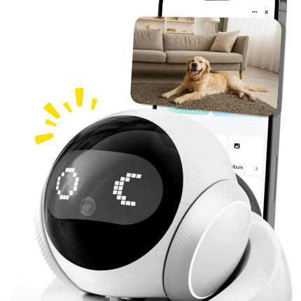 AI Smart Movable Pet Camera - 360° Mobile Robot Companion with Dual-Lens HD Video & Two-Way Talk