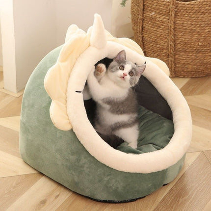 Washable Semi Enclosed Cat Bed for Kittens and Adult Cats