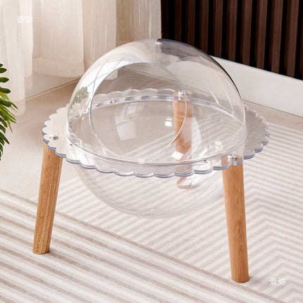 Acrylic Space Capsule Cat Bed Transparent Semi Enclosed