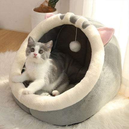 Washable Semi Enclosed Cat Bed for Kittens and Adult Cats