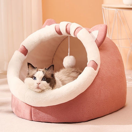 Washable Semi Enclosed Cat Bed for Kittens and Adult Cats