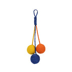 Red, yellow and blue hemp rope ball toy