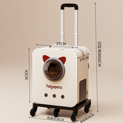Expandable Pet Carrier Backpack with Wheels for Cats and Small Dogs