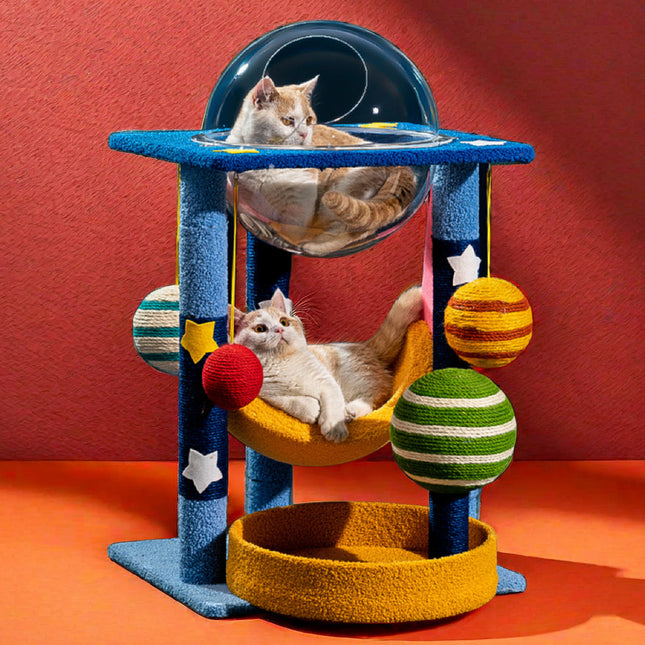 Space Capsule Cat Tree for Small Spaces