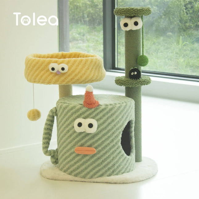 TOLEA Small Cat Tree with Sisal Scratching Post