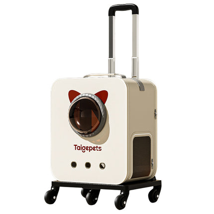 Expandable Pet Carrier Backpack with Wheels for Cats and Small Dogs