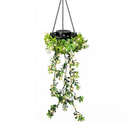 Solar-Powered Hanging Milan Grass Light – Lifelike Foliage, Auto On/Off, IP65 Waterproof