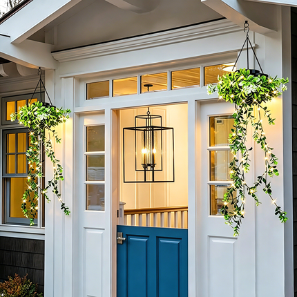 Solar-Powered Hanging Milan Grass Light – Lifelike Foliage, Auto On/Off, IP65 Waterproof