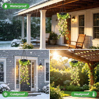 Solar-Powered Hanging Milan Grass Light – Lifelike Foliage, Auto On/Off, IP65 Waterproof