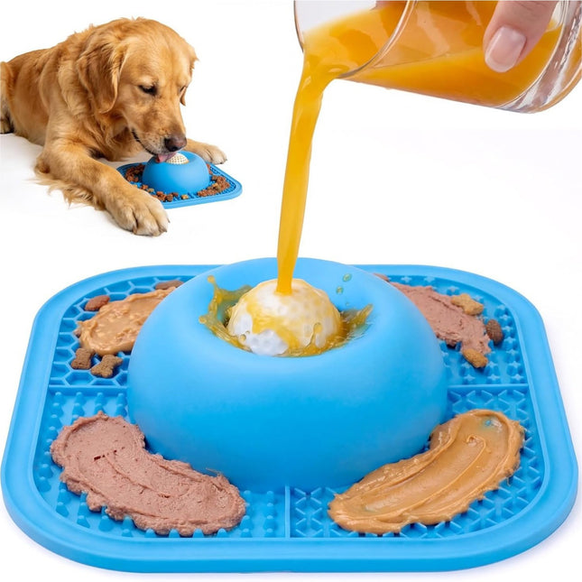 Interactive Dog Slow Feeder Bowl & Lick Mat Puzzle Toy