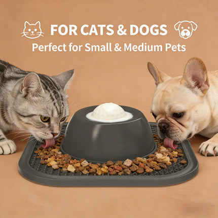 Interactive Dog Slow Feeder Bowl & Lick Mat Puzzle Toy