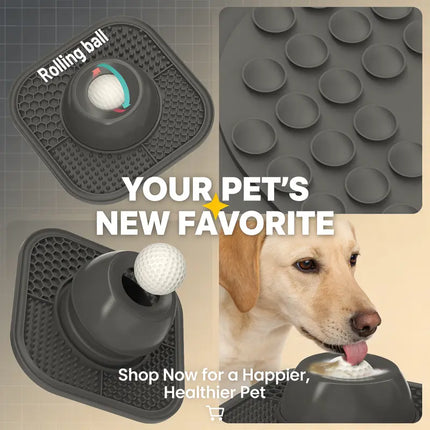 Interactive Dog Slow Feeder Bowl & Lick Mat Puzzle Toy