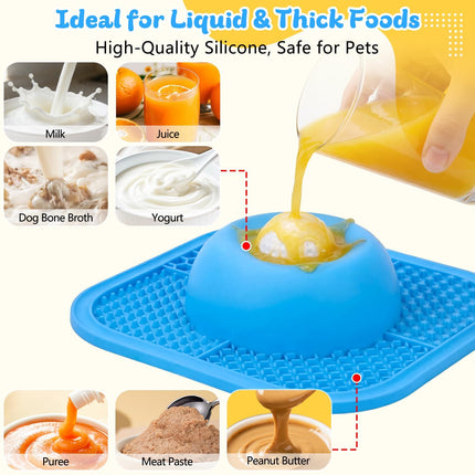 Interactive Dog Slow Feeder Bowl & Lick Mat Puzzle Toy